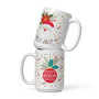 White Glossy Mug - Holiday Spirit: Ornament and Santa - 15 oz