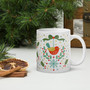 White Glossy Mug - Holiday Spirit: Gifts and Bird - 11 oz