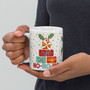 White Glossy Mug - Holiday Spirit: Gifts and Bird - 11 oz