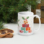 White Glossy Mug - Holiday Spirit: Presents - 15 oz