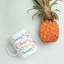 White Glossy Mug - Love to Sew: Sewing is Cheaper than Therapy - 11 oz