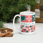 White Glossy Mug - Retro Quilt Blocks - Coral_Forest