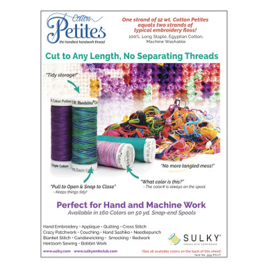 Sulky 12wt Petites Cotton Thread – Red Rock Threads