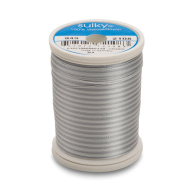 Sulky 40 Wt. Rayon Variegated Thread - Vari-Gray/Silver - 850 yd. Spool