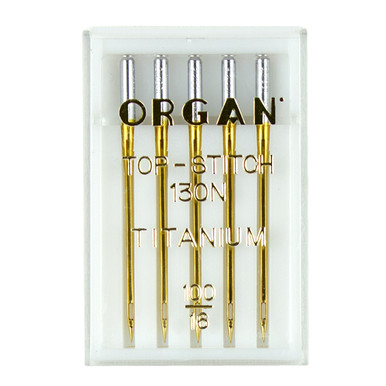 Organ Titanium Embroidery Needles 10 Pack Size 110/18