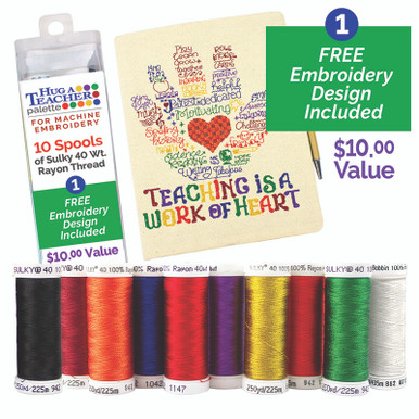 Hug a Teacher Design Thread Palette - 10 pk. - 250 yd. Spools