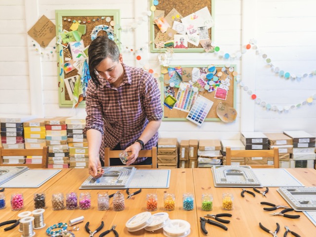 Rhain Setting up the Craft Studio for a Jewellery Workshop