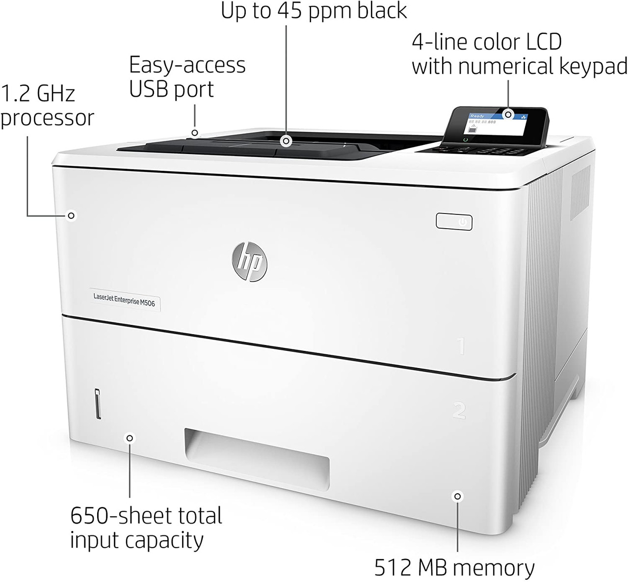 HP Laserjet 506dn - F2A69A - Secure Laser Printer