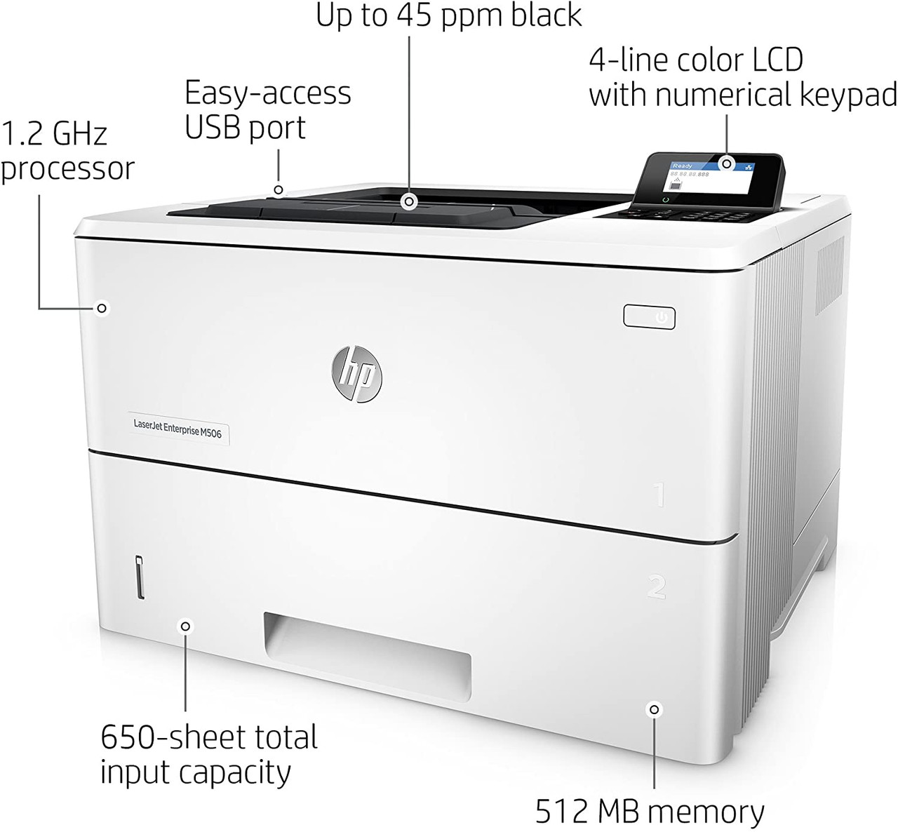 HP LaserJet Enterprise M507dn Mono Laser Printer features