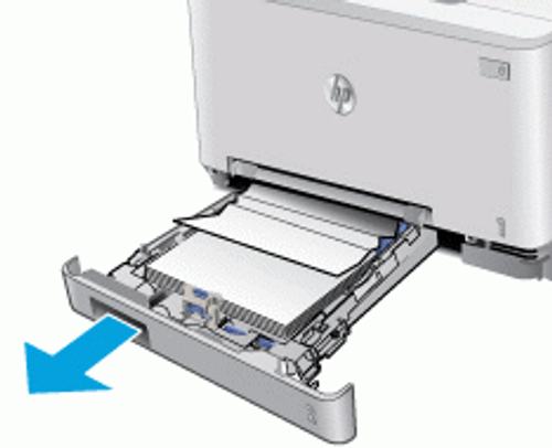 hp laserjet p2055dn printer jam in tray 2