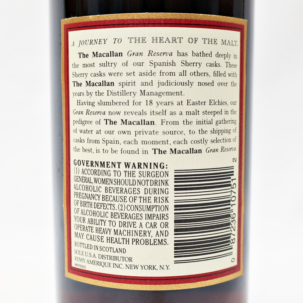 1979 The Macallan Gran Reserva 18 Year Old Single Malt Scotch