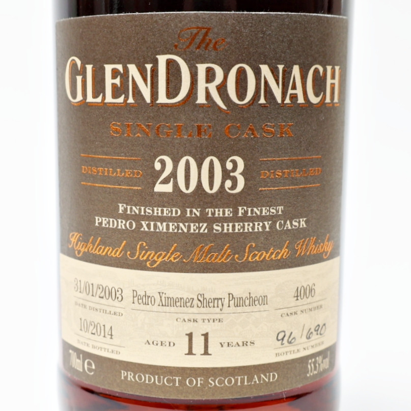 2003 Glendronach Pedro Ximenez Sherry Puncheon Single Cask 11 Year