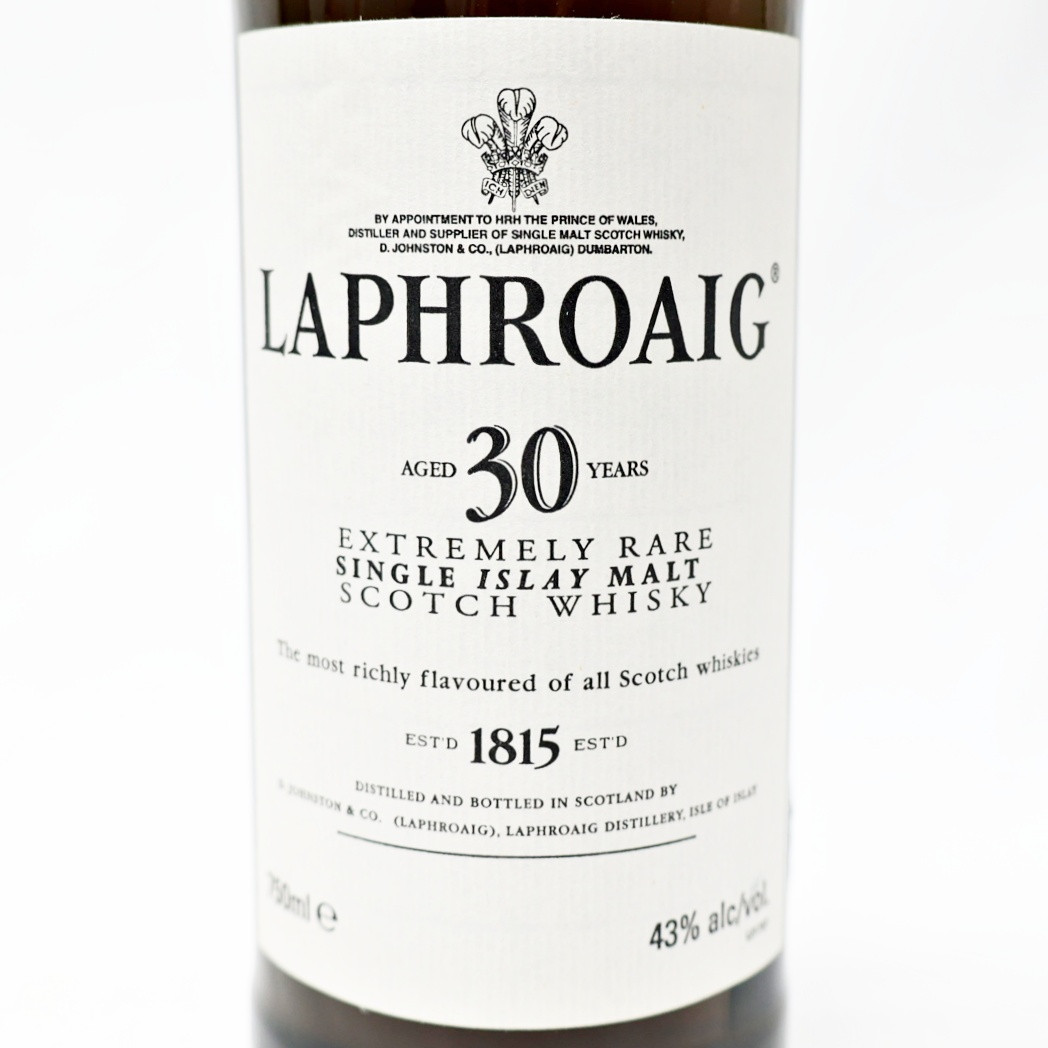 Laphroaig 30 Year Old Single Malt Scotch Whisky, Islay, Scotland