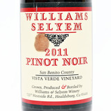 2011 Williams Selyem Vista Verde Vineyard Pinot Noir, San Benito County, USA [stained label] 24E02234