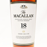 The Macallan 18 Year Old Sherry Oak Single Malt Scotch Whisky, Speyside - Highlands, Scotland [2019, no box] 24E0606