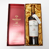 The Macallan Sherry Oak 25 Year Old Single Malt Scotch Whisky, Speyside - Highlands, Scotland [red box, damaged label] 26D0906