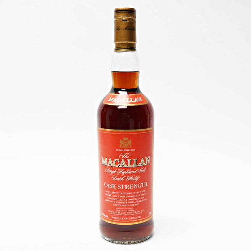 The Macallan Cask Strength Single Malt Scotch Whisky, Speyside - Highlands, Scotland [red label, no box, label issue] 26F3001