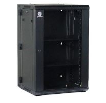 Garland Wall Rack 600 (W) x 600 (D) x 916 (H) | Lockable Reversable Glass Door | Swing Frame | 18RU | Black