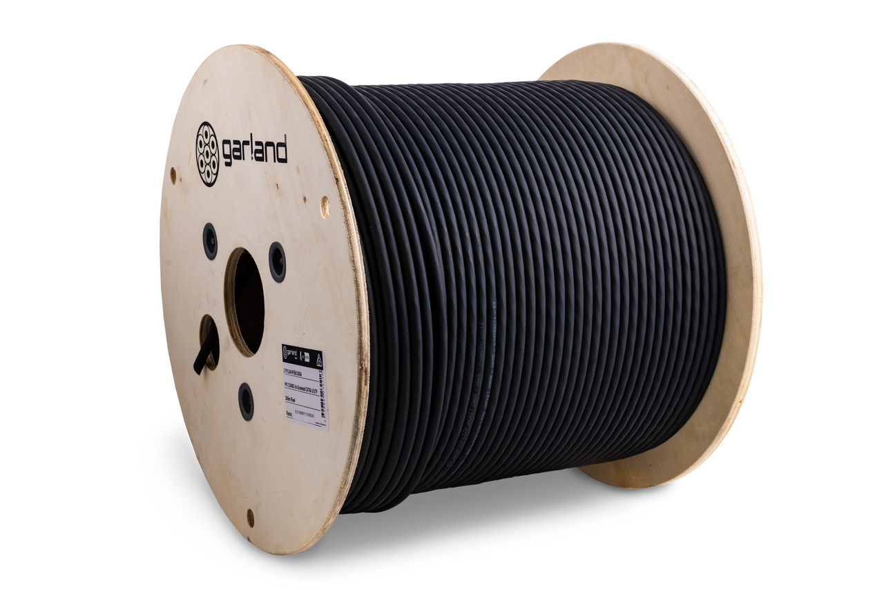 Garland CAT6A Reel U/UTP 4 Pair Solid Conductor Halogen Free | 305m | Black