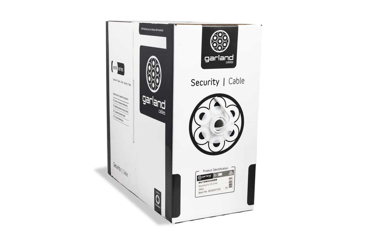 Garland Security Cable Box 6 Core 7/0.2mm PVC | 300M | White
