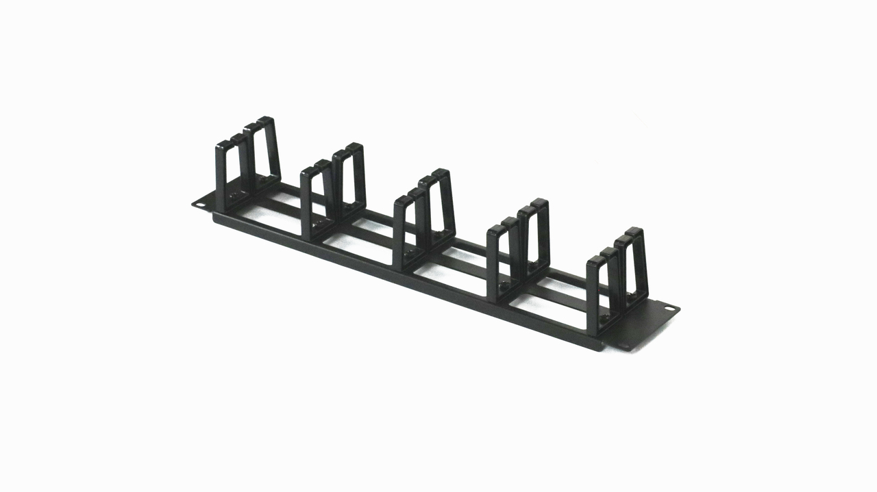 Garland 19" Horizonal Plastic Cable Manager 5 Rings | 2RU | Black