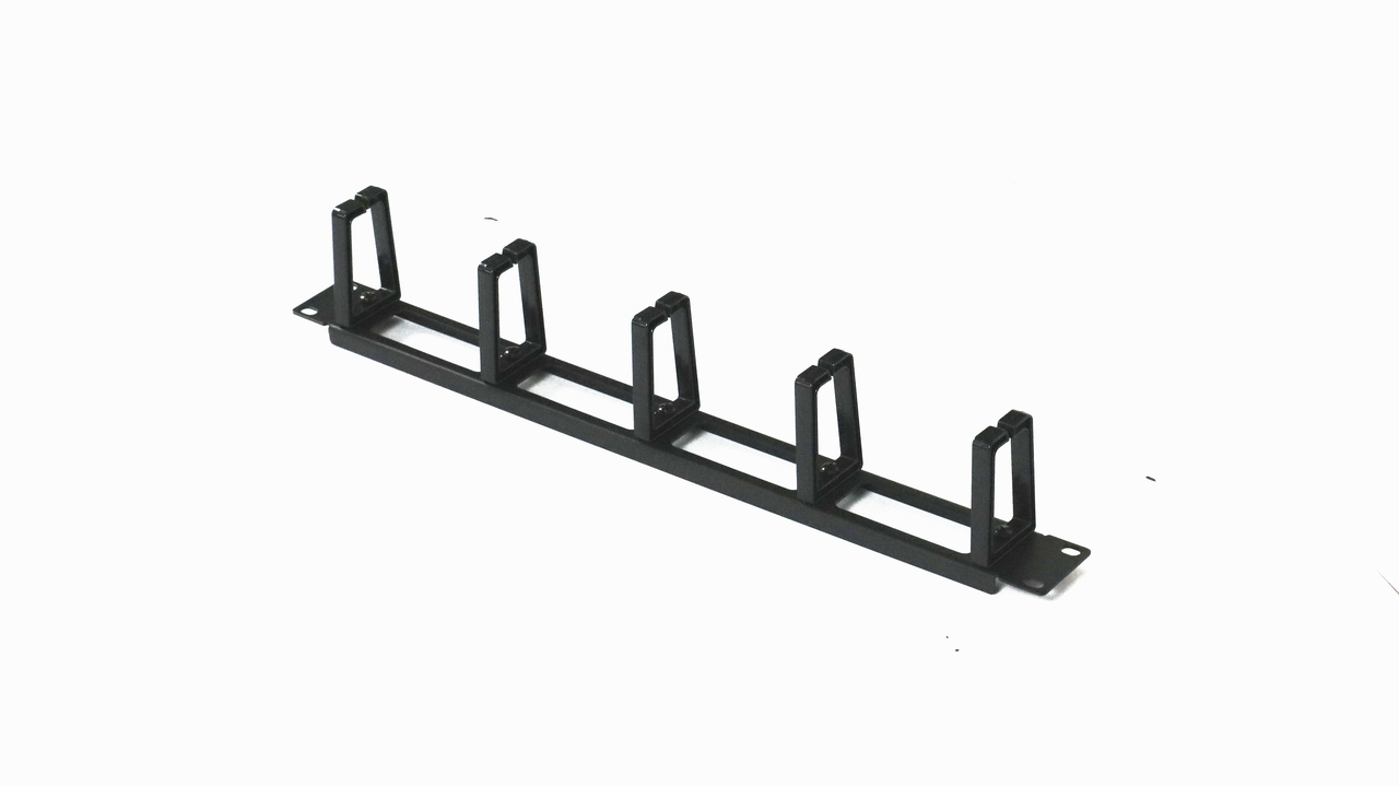 Garland 19" Horizonal Plastic Cable Manager 5 Rings | 1RU | Black