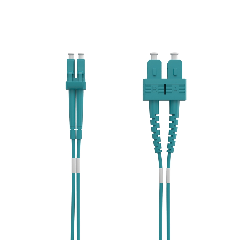 Garland Duplex Fibre Patchcord Multimode OM4 | LC-SC | 1m | Aqua Gen 2