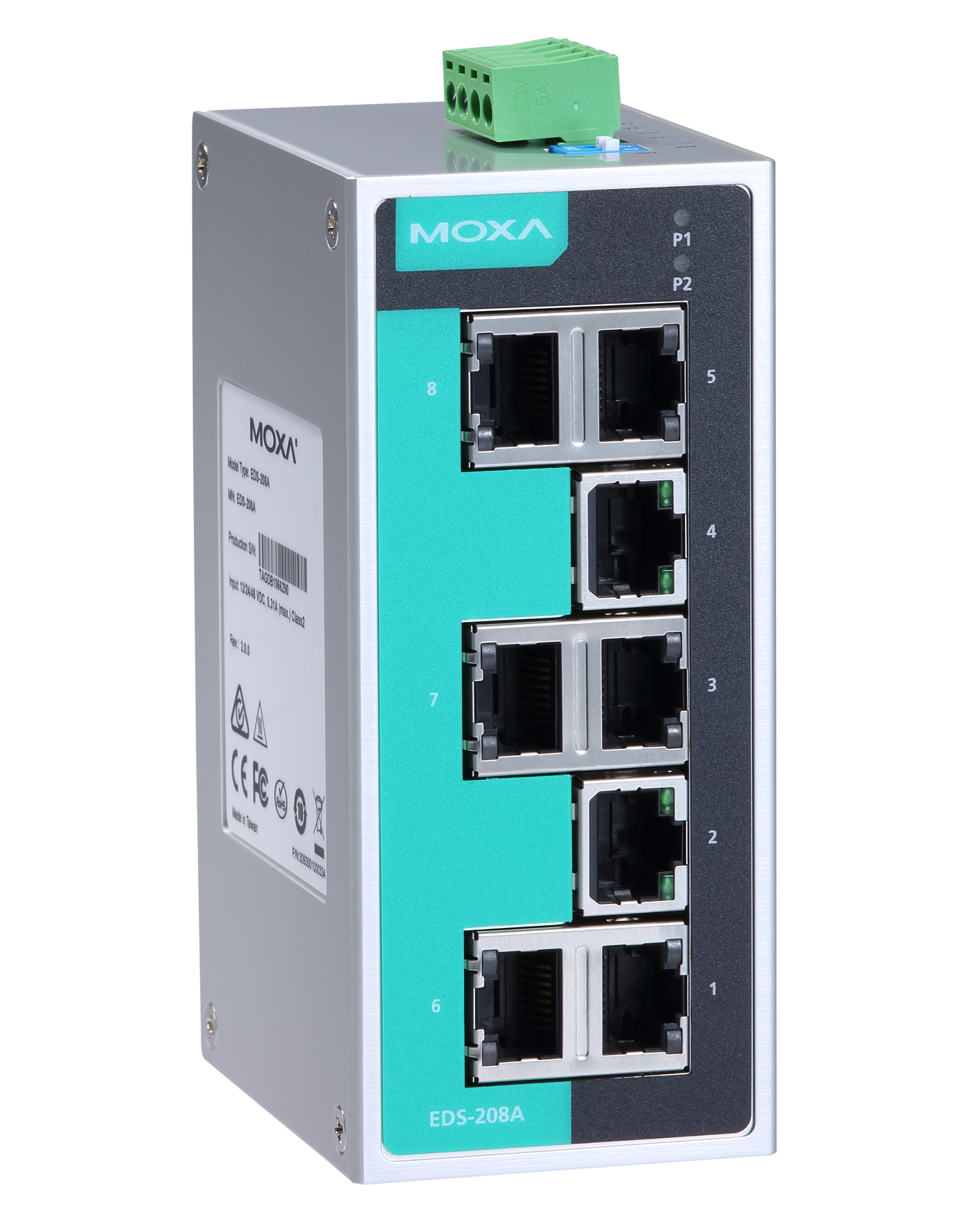 MOXA | Unmanaged Switch | 8 10/100BaseT(X) ports, -40 to 75°C operating temperature