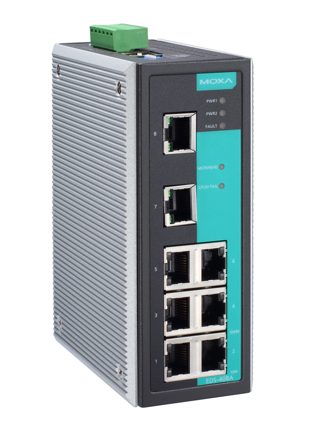 MOXA | Layer 2 Managed Switch | 8 10/100BaseT(X) ports, -10 to 60°C operating temperature