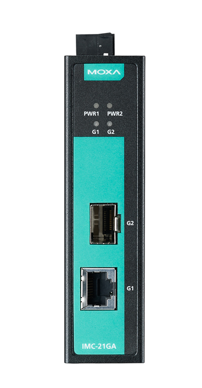 MOXA | Industrial 10/100/1000BaseT(X) to 100/1000Base SC media converter, 10 km, -10 to 60°C operating temperature