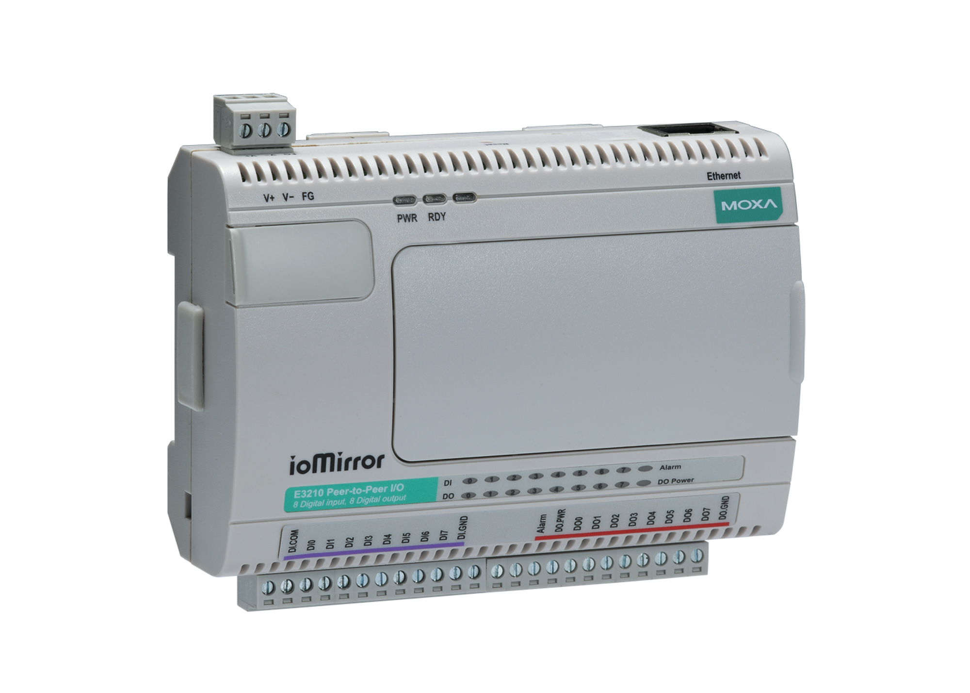 MOXA | Universal Peer-to-Peer I/O, 8 DIs, 8 DOs, -10 to 60°C operating temperature