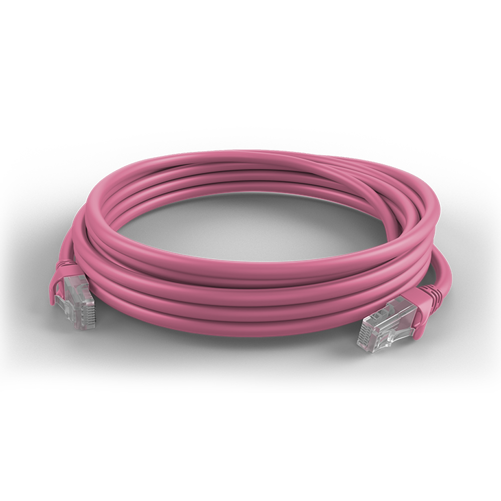 Garland CAT6 RJ45 U/UTP Ultrathin LSZH Ethernet Cable | 3m | Pink