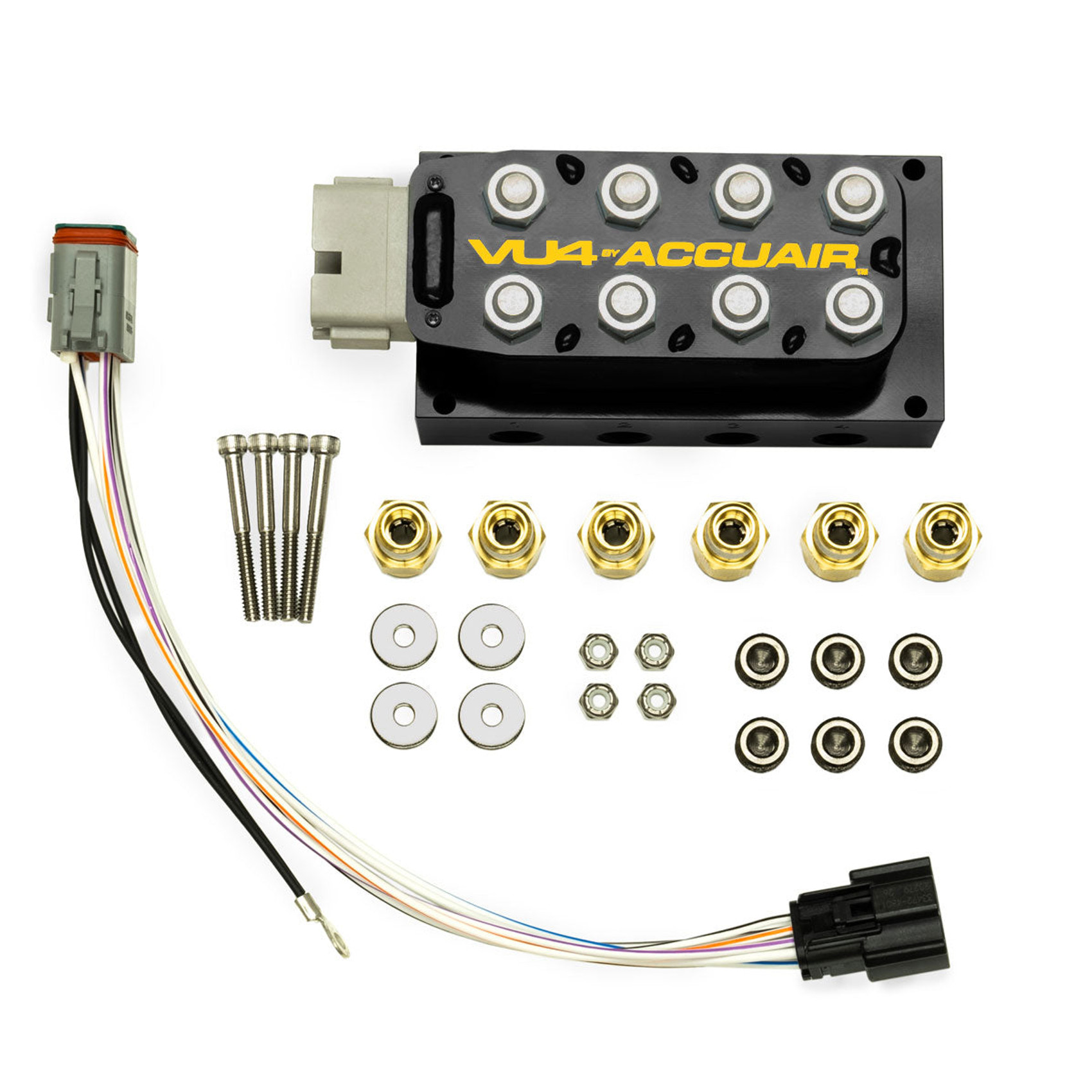 Accuair VU4 4-Corner Solenoid Valve Unit; 1/4