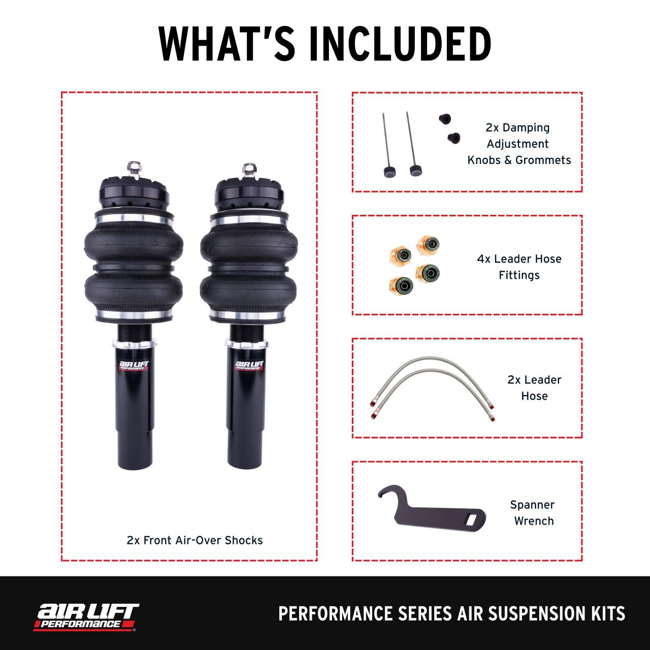 Audi A5 2007-2017 Air Lift Performance Front Kit - Switch Audi A5 2007-2017 Air Lift Performance Front Kit - Switch