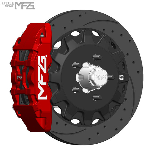 Chevrolet C1500 1988-1998 Little Shop MFG Front 16" Big Brake Kit (React or Wilwood Iron Pro Spindle)