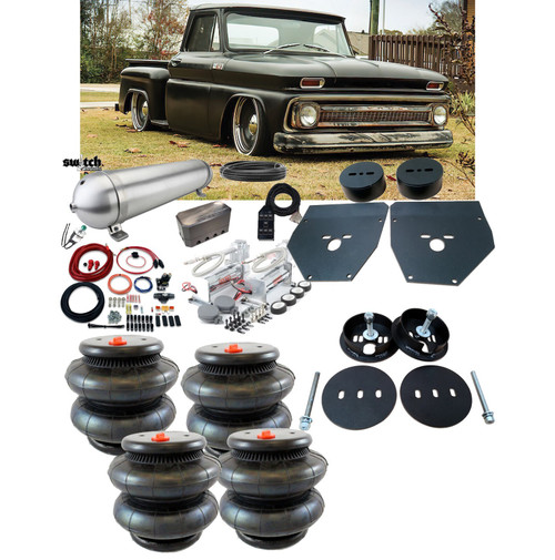 Chevrolet C-10 1963-1972 Front and Rear Bags and Brackets with Air Management