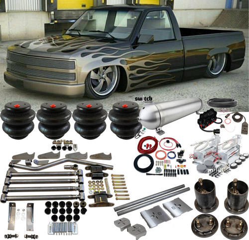C1500 1988-1998 Front & Rear Bags Brackets 4 Link with Air Management Shock Relocation