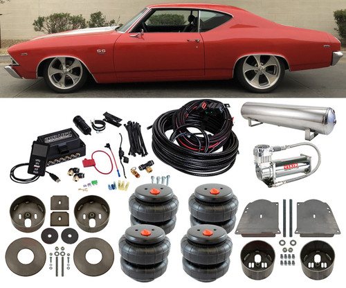 Oldsmobile Cutlass 64-72 Front & Rear Bags &Brackets with Air Lift 3P Management