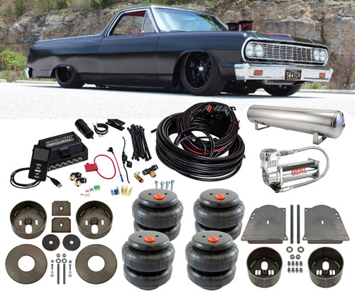 Chevrolet El Camino 64-72 Front & Rear Bags Brackets with Air Lift 3P Management