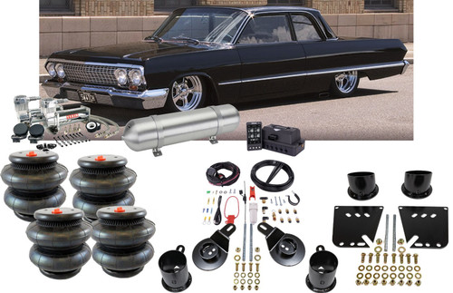 Chevrolet Impala 1958-1964 Front & Rear Bags & Brackets ALP4 Air Management