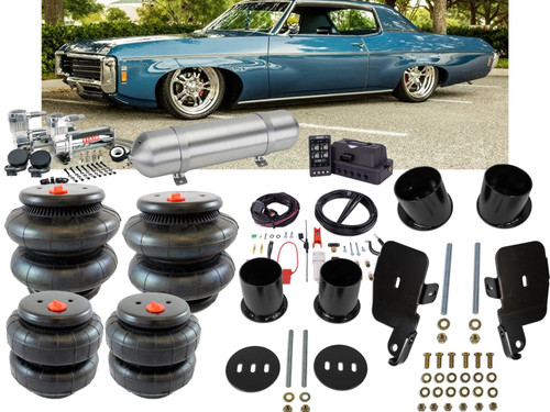 Chevrolet Impala 1965-1970 Front & Rear Bags & Brackets ALP4 Air Controller