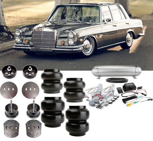 Mercedes W108 1965-1972 Air Suspension 3P Management Dual Viair 444C Slam Bags
