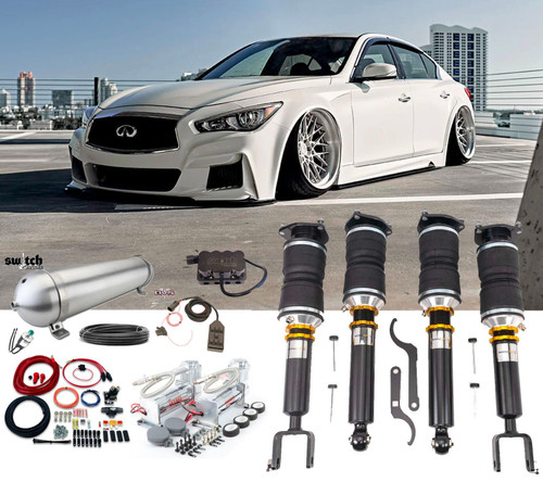 Infiniti Q50 2014+  Accuair Air Suspension with AVS Switchbox Air Management & Dual 444c