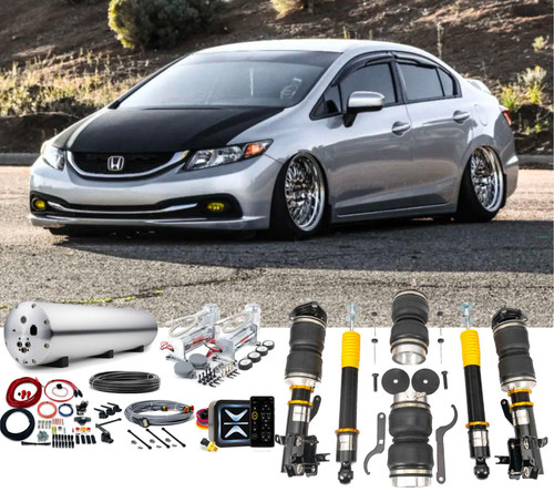 Honda Civic 2012 2015 Accuair Air Suspension with e-Level Air Management & ENDO Tank