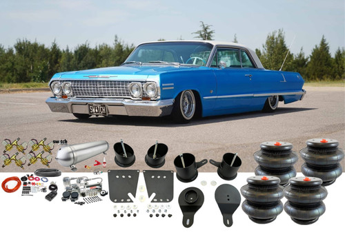 Chevrolet Biscayne 1958-1964 Front & Rear Bags & Brackets FAST Air Management