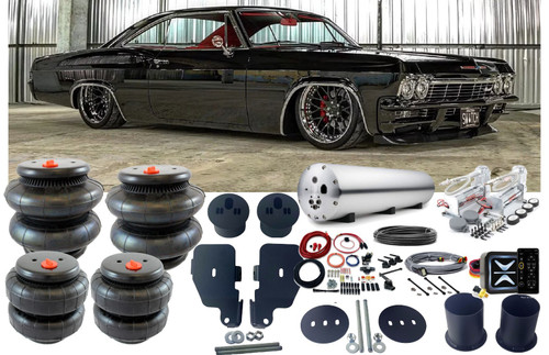 Chevrolet Impala 1965-1970 Front & Rear Bags & Brackets e-Level+ Air Management