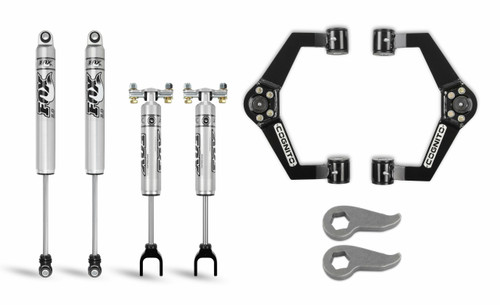 Silverado HD leveling kit shown with suspension components