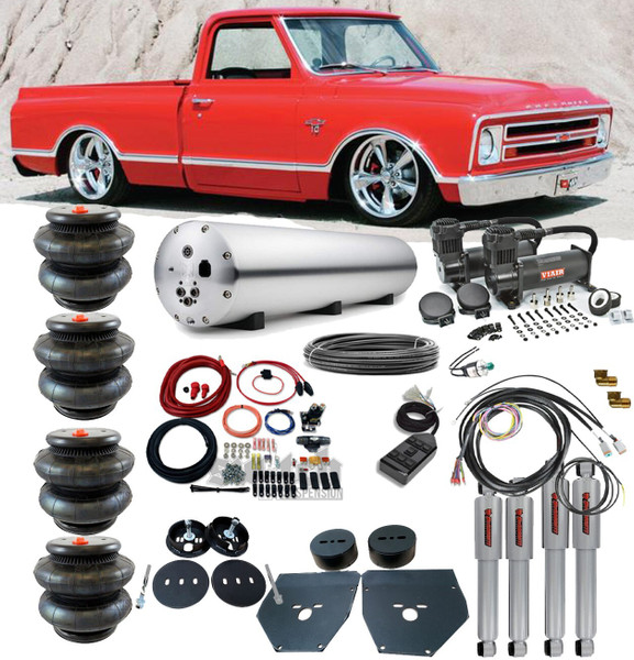 Chevrolet C-10 63-72 Front & Rear Bags Brackets w/ ENDO Air Management & Shocks