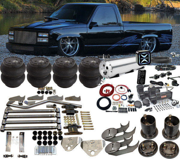 C1500 1988-1998 SS Bags Brackets 4 Link w e-Level ENDO Air Management Shk Relo