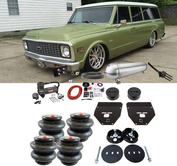 Suburban C-10 63-72 Front & Rear Bags & Brackets with Manual Air Management